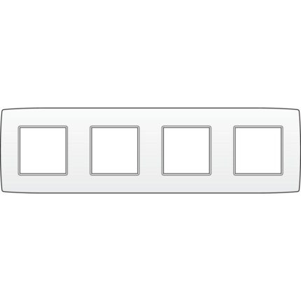 Plaque de recouvrement (71mm) quadruple horizontal, blanc (ref:101-76400)