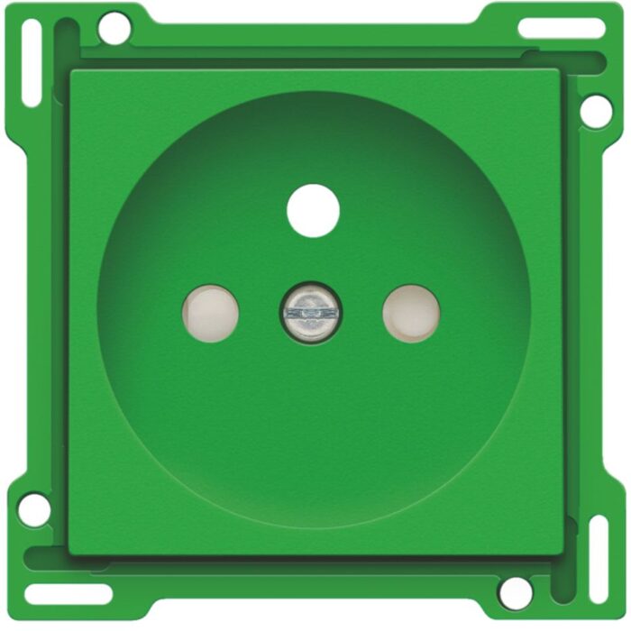 Enjoliveur pour prise de courant avec broche de terre et sécurité, vert (ref:197-66606) – Image 1