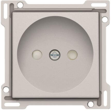 Enjoliveur simple pour prise de courant 2P, gris clair (ref:102-66501)