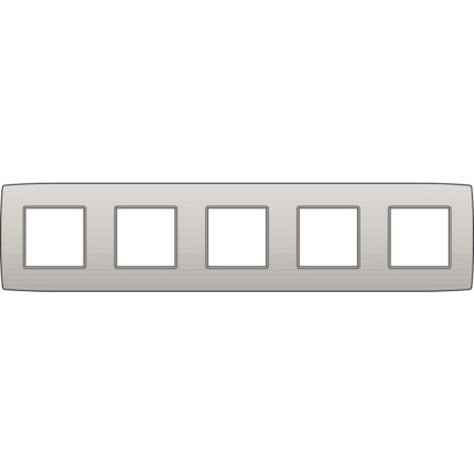 Plaque de recouvrement (71mm) quintuple horizontal, gris clair (ref:102-76005)