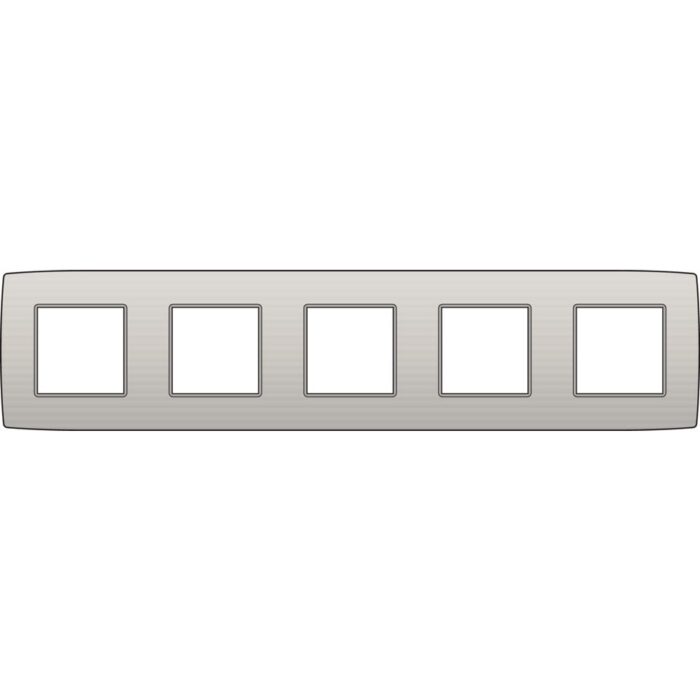 Plaque de recouvrement (71mm) quintuple horizontal, gris clair (ref:102-76005) – Image 1
