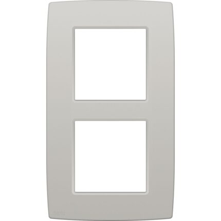 Plaque de recouvrement (60mm) double vertical, gris clair (ref:102-76200)