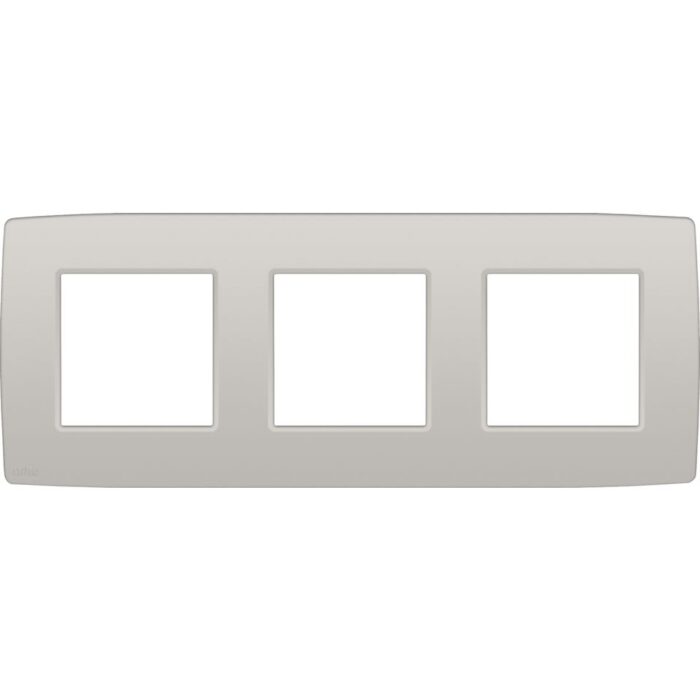 Plaque de recouvrement (71mm) triple horizontal, gris clair (ref:102-76700) – Image 1