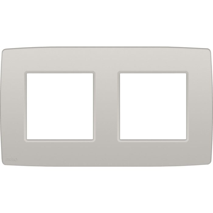 Plaque de recouvrement (71mm) double horizontal, gris clair (ref:102-76800) – Image 1