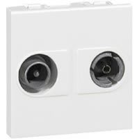 Mosaic prise TV/FM de passage 2 mod. Blanc (ref:78787)