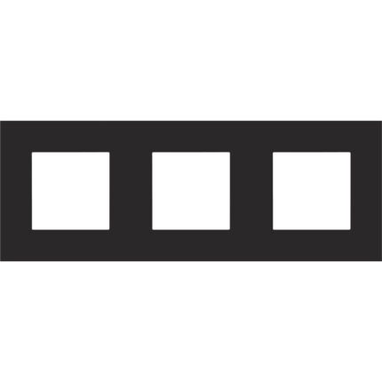 Plaque de recouvrement (71mm) triple horizontal, noir (ref:161-76700)
