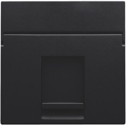 Enjoliveur 1x RJ11 UTP plate, avec porte-étiquette, noir (ref:161-65100)