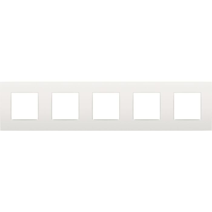 Plaque de recouvrement (71mm) quintuple horizontal, blanc (ref:120-76005) – Image 1