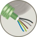 Green Flex tube précâblé 20mm LS0H vert + installation XGB 5G2,5mm² (100m) (ref:GFXGB5G2,5 R 100)