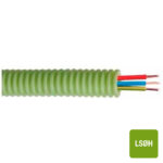Green Flex tube précâblé 16mm LS0H vert + téléphonie JHSTH 2X2X0,8mm rouge (100m) (ref:GFJHSTH2X2X0,8R R 100)
