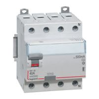 Interrupteur différentiel DX³ 4P 500mA 80A Type A - 4 modules (ref:411792)