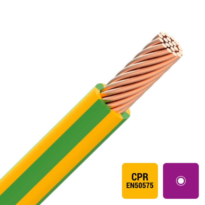 VOB H07V-R fil PVC câblé 750V Eca 70°C vert/jaune 10mm² (100m) (ref:V0B10YG-R-ECA R 100) – Image 1