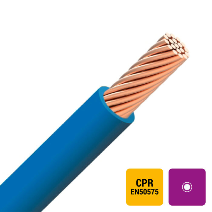 VOB H07V-R fil PVC câblé 750V Eca 70°C bleu 6mm² (100m) (ref:V0B6B-R-ECA R 100) – Image 1
