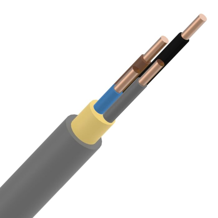 XVB câble d'installation XLPE/PVC 1kV Cca s3d2a3 gris 4X1,5mm² (100m) (ref:XVB4X1,5-CCA R 100) – Image 1