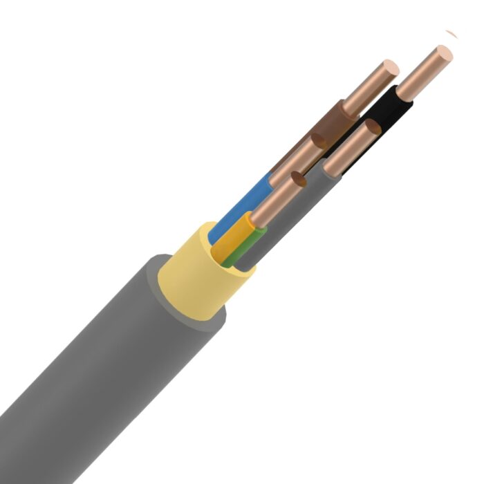 XVB câble d'installation XLPE/PVC 1kV Cca s3d2a3 gris 5G4mm² (50m) (ref:XVB5G4-CCA R 50) – Image 1