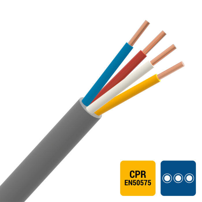 SVV câble signalisation PVC intérieur 150V Cca s3d2a3 gris 6X0,8mm (100m) (ref:SVV6X0,8-CCA R 100) – Image 1
