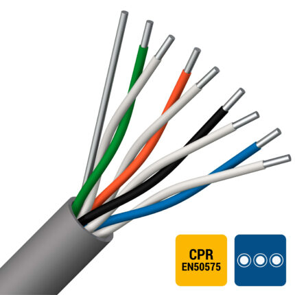 VVT téléphonie PVC torsadé par paire intérieur 150V Cca s3d2a3 8X2X0,6mm (100m) (ref:VVT8P0,6-CCA R 100)