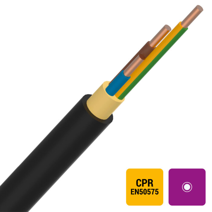 EXVB câble d'énergie et de raccordement XLPE/PVC 1kV Eca 3G1,5mm² (100m) (ref:EXVB3G1,5-ECA R 100) – Image 1