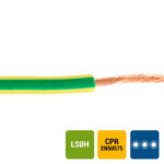 H07Z1-R fil LS0H cablé 750V Cca s1d2a1 60°C vert/jaune 16mm² (100m) (ref:H07Z1-R16YG-CCA R 100)