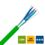 TGGF téléphonie LS0H blindage global intérieur 150V Cca s1d2a1 vert 1X4X0,8mm² (1000m) (ref:TGGF-1Q0,8-CCA B 1000)