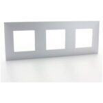 Valena Next plaque 3 postes hor/vert entraxe 71mm alu (ref:741133)