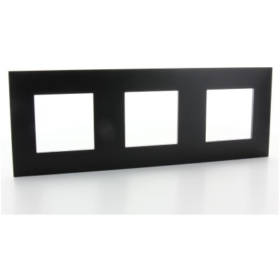 Valena Next plaque 3 postes hor/vert entraxe 71mm noir (ref:741153)