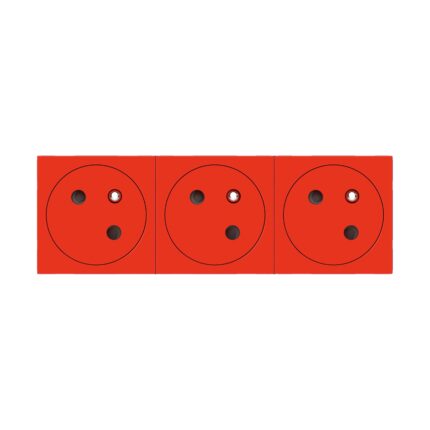 Mosaic Link prise 3x2P+T affleurante 45°-6 modules rouge (ref:077173L)