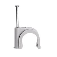 Attache Fixfor câble rond 10mm gris RAL 7035 - pointe 30 mm (Pack de 100)  (ref:31529)