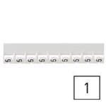 Repère Mémocab - chiffre 1 noir sur fond blanc - 2,3 mm (Pack de 600)  (ref:37781)